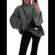 thumbnail image 3 of Suéteres de Cuello Alto de Gran Tamaño para Mujer, Jerseys de Punto Grueso de Larga, Ropa de Moda de Invierno, Otoño Gris M, 3 of 9