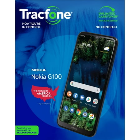 Tracfone Nokia C100, 32GB, Blue- Prepaid Smartphone [Locked to Carrier- Tracfone]