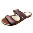 thumbnail image 2 of Womens Flat Slide Sandals, Summer Fashion Sandals, Comfy Style Open Toe Two Strap Slip On Flat Sandals Warm-weather Favorite, 2 of 3