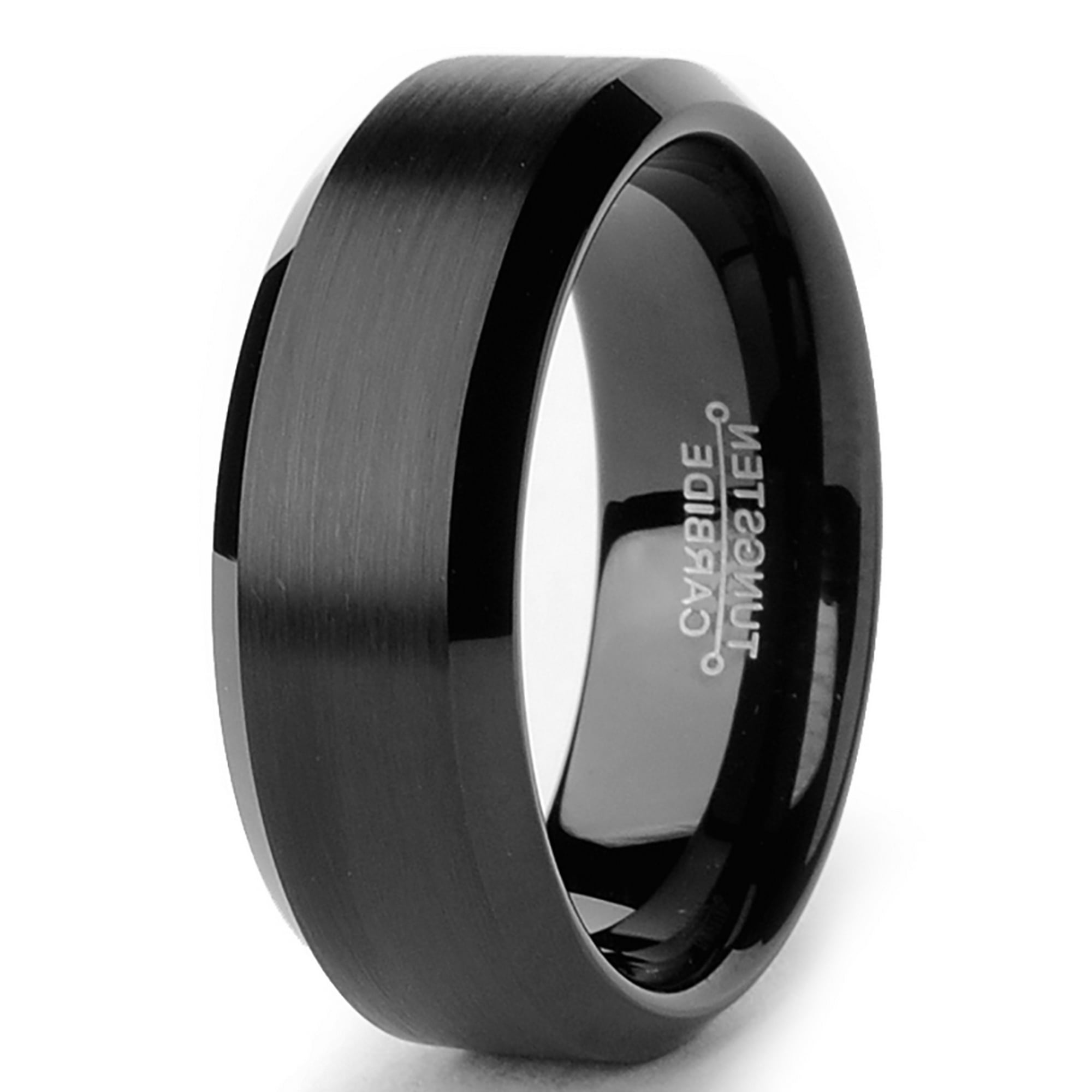 Metal Masters Co. Tungsten Carbide Black Men s Unisex Tungsten Carbide Wedding Band Ring 8mm Black