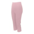 thumbnail image 4 of CHENHANN Women Capri Leggings 2026 Fashion Mesh Design Knee Length Crop Trousers Summer Womens Capri Pants Trendy Lightweight Ladies Clothing Pink Leggings For Women, 4 of 8