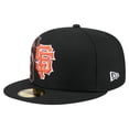 thumbnail image 3 of Men's New Era Black San Francisco Giants Yarn Stitch 59FIFTY Fitted Hat, 3 of 6