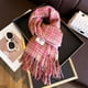 thumbnail image 4 of Manta de cachemira cálida para mujer, bufanda de viaje de invierno, pashmina a cuadros a la moda, chal grueso con borlas, poncho informal, bufanda nueva, 4 of 5