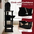 thumbnail image 5 of Demi Bonn 67" Tall Gothic Cat Tree for Large Cats, Cat Tower with Sisal Scratching Posts, Bat-Shaped Hanging Ball, Multi-Level Spooky Cat Condo, Black, 5 of 7