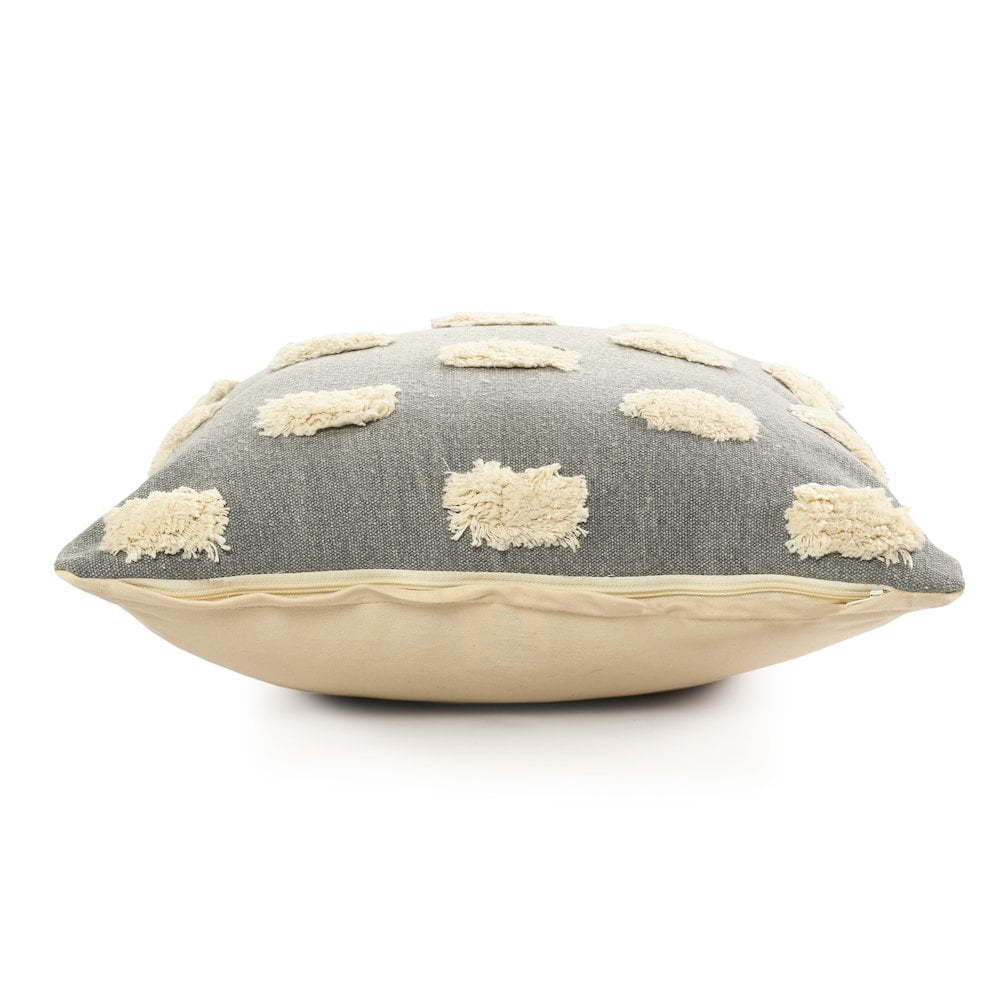 Harlow Hill Handwoven Abstract Dotted Cotton Throw Pillow Cover - 20" - Gray and Cream