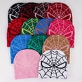 thumbnail image 3 of Candy Color Y2K Beanie Spider Web Jacquard De Punto Pareja Skull Cap Hip Hop Unisex Knit Hat Gorro Ligero Para Mujeres Y Hombres, 3 of 4
