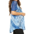thumbnail image 4 of Sakkas Flavia Womens Everyday Blouse Top with Tie-dye & Block Print Light and Soft - Light Blue - Plus Size, 4 of 5