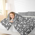 thumbnail image 4 of Homewish Cute Cartoon Fish Queen Comforter Set,Fishing And Hunting Bedding Sets,Gray White Bedding Comforter Set For Boys Kids,Ultra Soft Home Decor Reversible,3pcs, 4 of 8