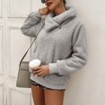 thumbnail image 4 of CEHVOM Veste Chaude pour Femmes Hiver à Fermeture Éclair Unie à Manches Longues, 4 of 8