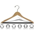 thumbnail image 3 of INTERNATIONAL HANGER Natural Wood Suit Hanger with Non-Slip Bar, for Tops, Dresses or Pants, 25 Pack, 3 of 3