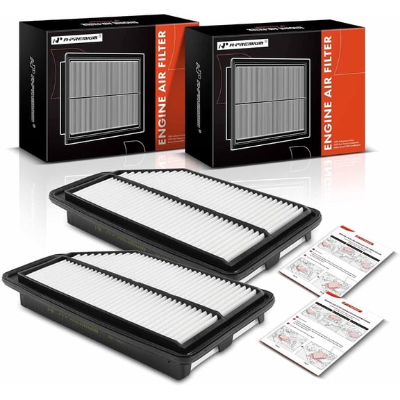 A-Premium 2-PC Engine Air Filter Compatible with Honda Odyssey 3.5L 2011 2012 2013 2014 2015 2016 2017