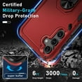 thumbnail image 4 of KOMI Compatible with Samsung Galaxy A15 5G Case with Screen Protector+Camera Lens Protector,Heavy Duty Full Body Phone Cover Built in Metal Ring Holder Kickstand,2024 Red, 4 of 5