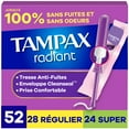 thumbnail image 2 of Tampax Radiant Tampons Multipack, with LeakGuard Braid, Regular/Super Absorbency, Unscented, 2 of 23