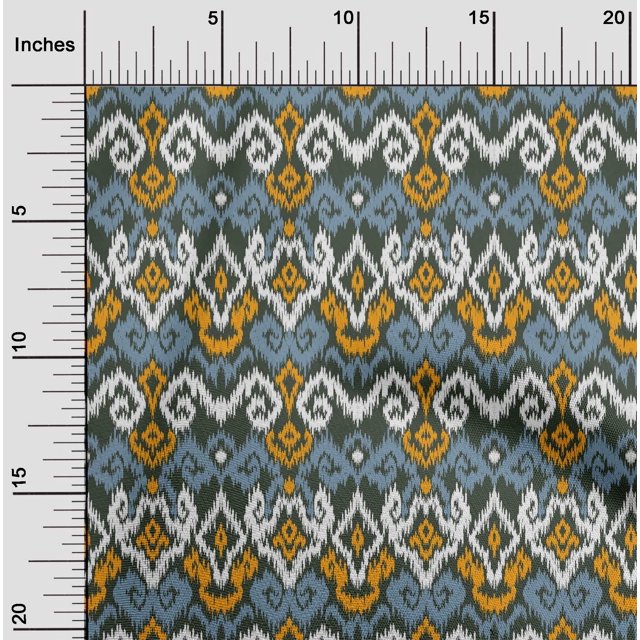 oneOone Viscose Chiffon Fabric Diamond & Swirl Ikat Print Fabric By Yard 42 Inch Wide
