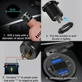 thumbnail image 3 of 12V USB Outlet Dual Quick Charge with Voltmeter and Power Switch, Multifunction USB Charger Adapter for Car Marine Truck, 3 of 7