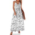 thumbnail image 1 of Vestido sin mangas con ecuaciones matemáticas y patrones matemáticos Vestido de verano para mujer coreana, 1 of 7