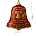 thumbnail image 5 of 250th Anniversary American Patriot Bell Ornament- Handmade Vintage-Style Metal Hanging Ornament for Christmas Tree & Home Decor, Commemorative 1776-2026 Collectible Gift for Veterans Lovers, 5 of 5