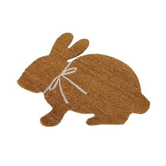 Easter Bunny Coir Doormat - 16.5"x29" Non- Natural Fiber Welcome Mat for Indoor/Outdoor,Spring,St Patrick's Day,Mardi Gras Decor (Rabbit Design)