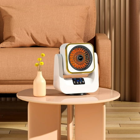 

2 In Heater Fan Combo Portable Coolin-g Desk Fan Air Circulator Fan 60° Tilt 2h Timer 3 Wind Speeds 500W Overheat Protection Personal Small Floor