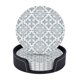 thumbnail image 1 of Posavasos de cuero de 6 piezas, posavasos con estampado floral de damasco victoriano gris para bebidas, posavasos para tazas, regalo de inauguración de la casa, ideal para la decoración del hogar, 1 of 7