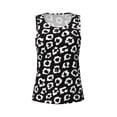 thumbnail image 4 of Xecao Black Leopard print women's scoop neck, loose-fit workout tank tops for the gym., 4 of 9