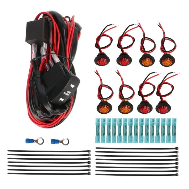 Kimiss Kit de Señal de Utv, interruptor Basculante de Señal de Universal de 12 V Utv Atv Kit de Iluminacia Legal de Calle Arnés de Relé Intermitente de