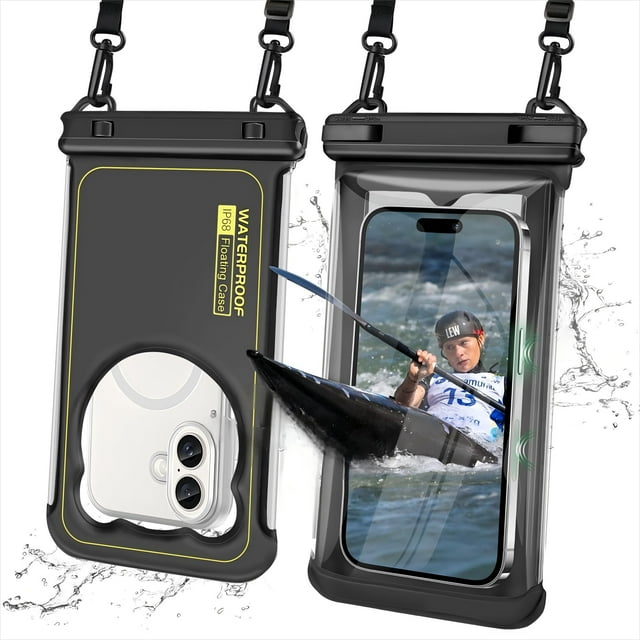 Funda impermeable para teléfono XFEXFE IP68 flotante de 8.5 pulgadas, paquete de 2