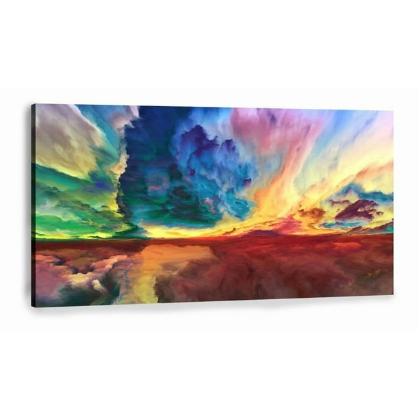 Cuadros Canvas Abstractos Modernos Paisajes Nubes 4 Modelos