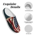 thumbnail image 5 of Lsque American Flag Pattern Womens Comfort Cotton on Scuff With Memory Foam and Anti-skid Sole Slipper-40/41, 5 of 7