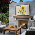 thumbnail image 3 of Outdoor TV Cover 68x42x4.5in, Watercolor Sunflower Green Leaves Bee Weatherproof TV Screen Protector with Zipper, Vintage Stamp Letter Outside Television Cover Fits Up to 70-75", 3 of 9