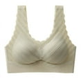 thumbnail image 1 of Sujetador deportivo sin costuras con copas fijas de látex de talla grande para mujer, ropa interior de encaje con burbujas vivas, chaleco de belleza inalámbrico fruncido, 1 of 1
