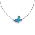 thumbnail image 3 of Pre-Owned Van Cleef & Arpels Van Cleef & Arpels Sweet Alhambra Butterfly Bracelet 18K White Gold and Turquoise By Rebag, 3 of 3