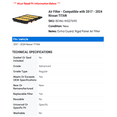 thumbnail image 2 of Air Filter - Compatible with 2017 - 2024 Nissan TITAN 2018 2019 2020 2021 2022 2023, 2 of 2