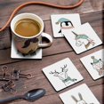 thumbnail image 3 of Inkdotpot Ensemble de 6 sous-Verres Faciles à Nettoyer 4-Zoll SquareCoasters Base en Cork-Réutilisable - Animaux d'Hiver, 3 of 8
