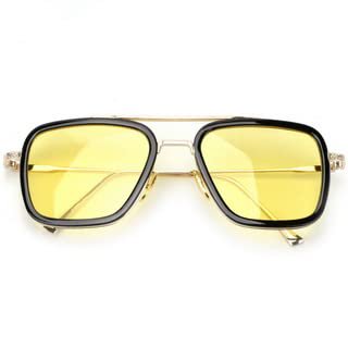 Gafas de sol retro vintage de Iron Man, gafas Tony Stark, montura de metal cuadrada para hombres y mujeres, gafas con montura de aleación clásica