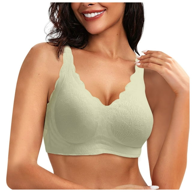 Women Comfort Plus Size Unpadded Lace Underwear Adjustable Breathable Underwire Bra