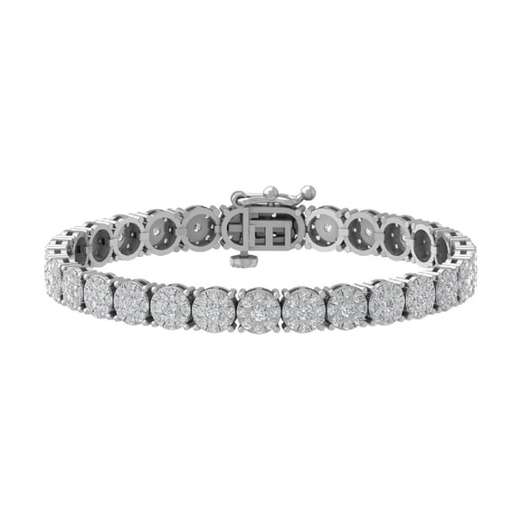 ARAIYA FINE JEWELRY 10K White Gold Lab Grown Diamond Tennis Bracelet (5 cttw, D-E Color, VS Clarity) 7"
