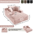thumbnail image 2 of Wiilayok 68.5"D x 50"W Oversized Boneless Chaise Lounge Chair,High Density Sponge with Super Strong Rebound，Corduroy Fabric Cloud Sofas Couches for Living Room, No Assembly Pink, 2 of 8