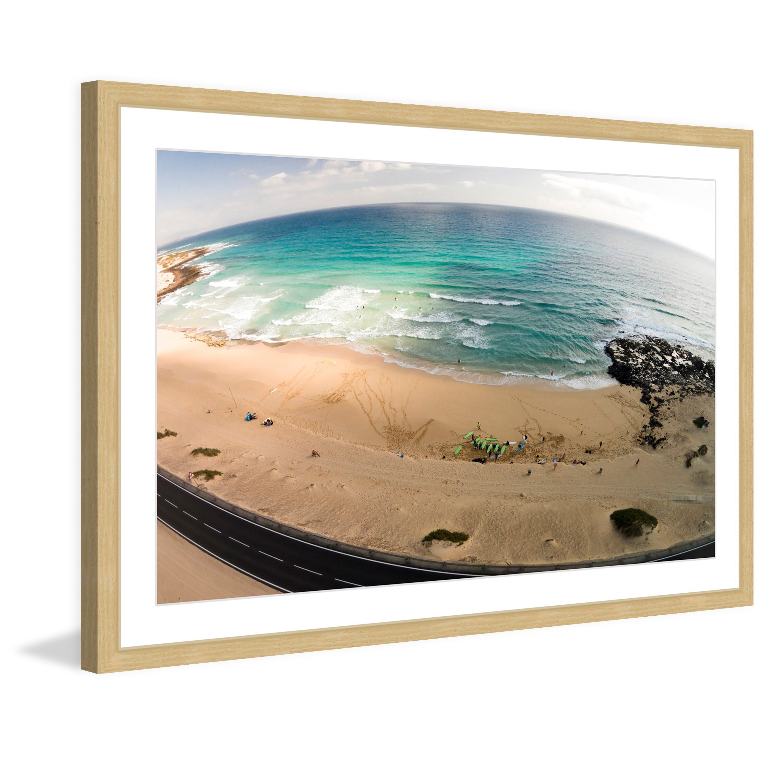 MARMONT HILL  - 'Telescopic Beach View' by Karolis Janulis Framed Painting Print - Multi 30 x 20
