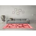 thumbnail image 3 of Ahgly Company Indoor Round Abstract Red Modern Area Rugs, 7' Round, 3 of 4