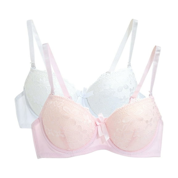 ATENAR Womens Bras,Push Up Bra,Supportive Bras for Women,Stretch Fabric,Adjustable Strap,Solid,Polyester,Pink,S