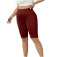 thumbnail image 4 of Tumotour Yoga Shorts For Women Plus Size Yoga Shorts Solid Color Lace Elastic High Waisted Running Workout Gym Shorts Sports Shorts, 4 of 9