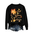 thumbnail image 3 of Uootdi Thanksgiving Long Sleeve Sweatshirts for Women Fall For Jesus He Never Leaves Sweatshirts Gift Women Cute Fall Autumn Ch ristian, 3 of 5