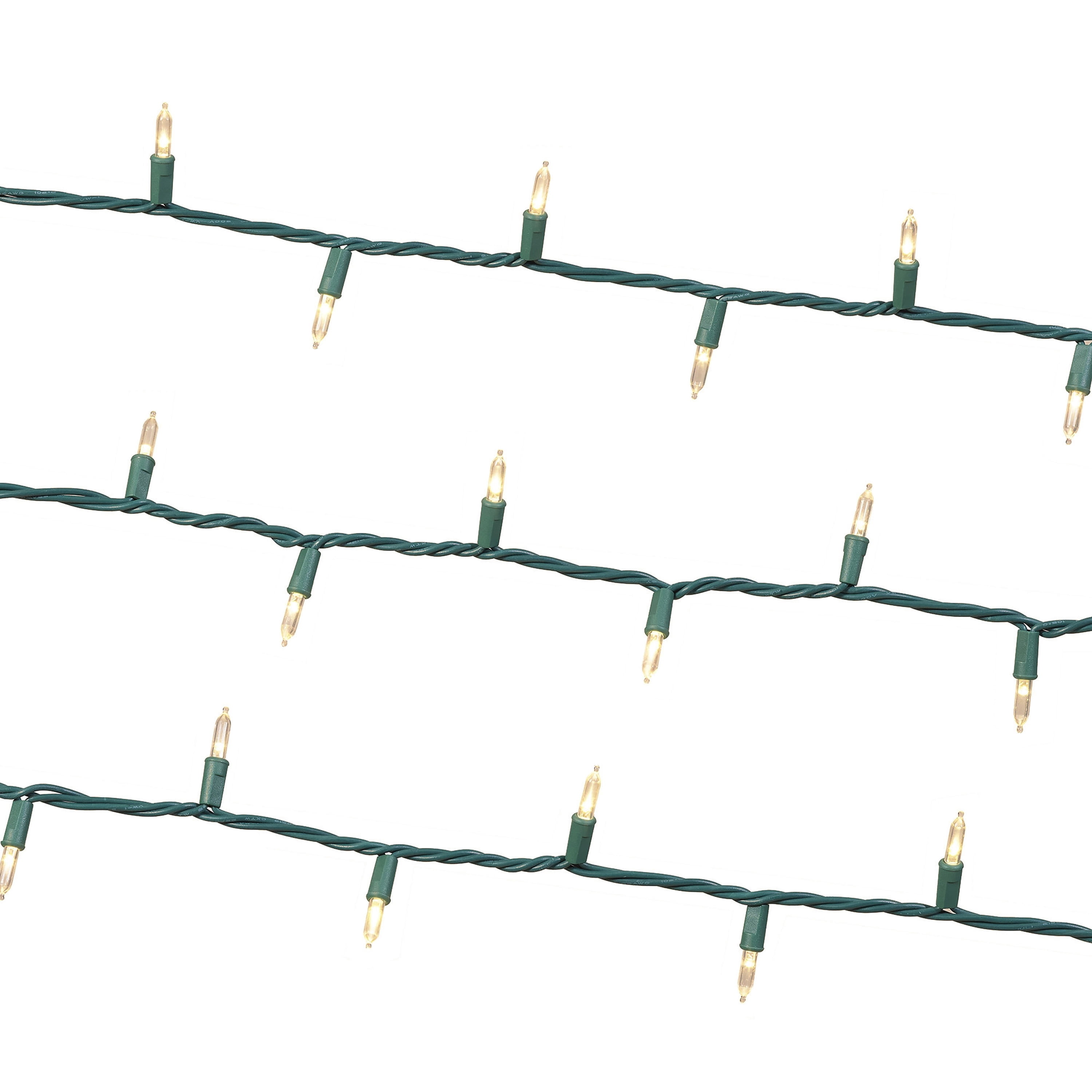Indoor/Outdoor 100-Count LED Random Twinkle Mini Christmas String Lights, Warm White, Green Wire, 19.5', by Holiday Time