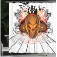 thumbnail image 4 of Ambesonne Halloween Shower Curtain, Skull Monster Castle Art, 69"Wx84"L, Orange and Black, 4 of 5