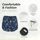 thumbnail image 4 of Balery Dark Blue Christmas Pantalones cortos deportivos para mujer con forro y dos bolsillos, elásticos, para entrenamiento, gimnasio, yoga-X-Large, 4 of 7