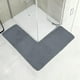thumbnail image 5 of Alfombra Esquinera En L Plushes para Baño y Cocina, Absorbente y Antideslizante | Terciopelo Gris con Espuma Viscoelástica | 120 X 120 X 75 Cm | 1 Alfombra Esquinera En L, 5 of 6