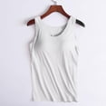 thumbnail image 2 of HAPIMO Women's Yoga Tank Tops Sports Padded Seamless Double Layer Shaping Tops Solid Color Cotton Shirts for Teen Girls Summer Beach Tees Sleeveless Fitness White S, 2 of 6