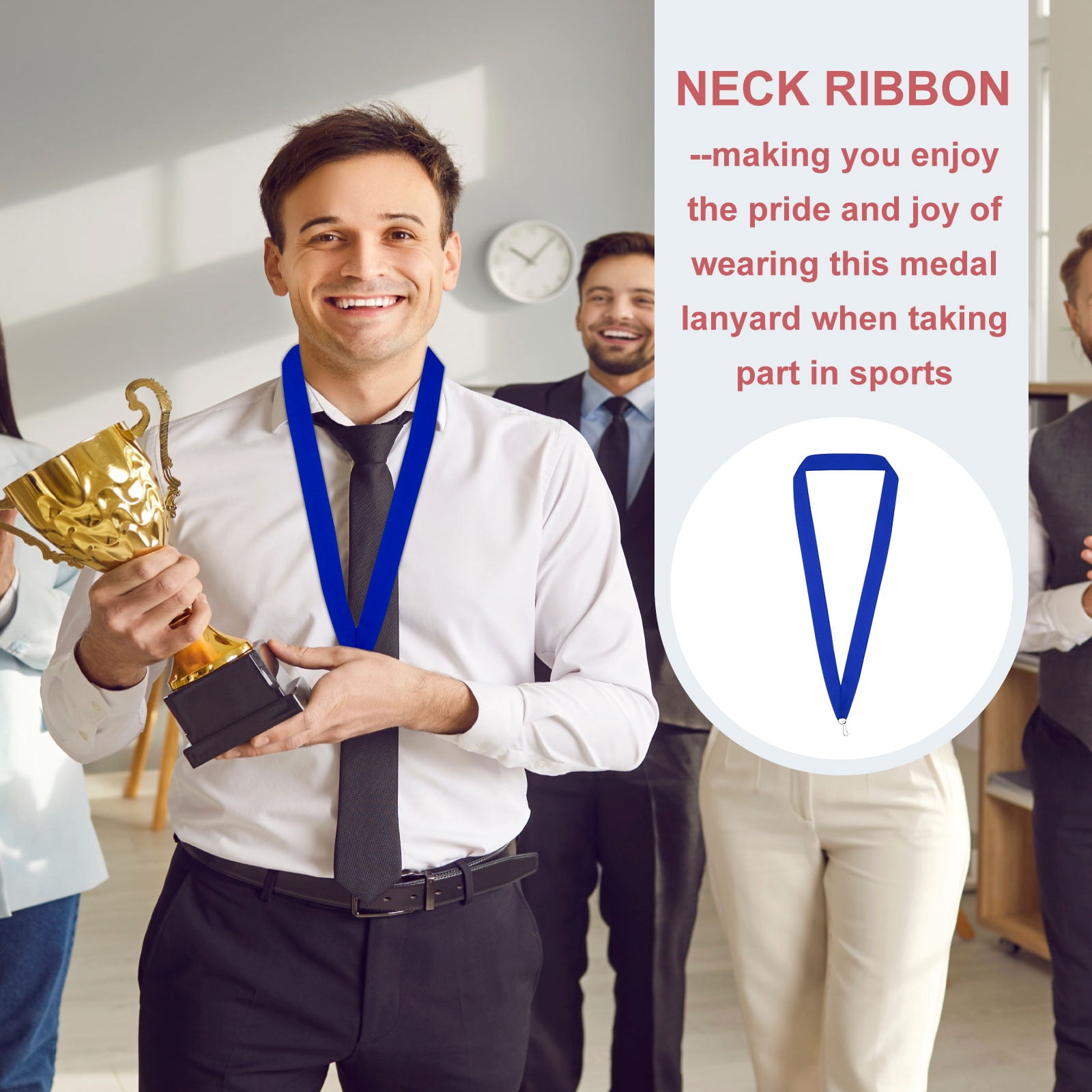 Uxcell Award Neck Ribbons with Snap Clips Polyester Medal Lanyards for Competitions 5 Color 100 Pack