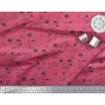 thumbnail image 2 of Soimoi Pink polyester Crepe Fabric Heart & Birds Cartoon Print Sewing Fabric Yard 42 Inch Wide, 2 of 3